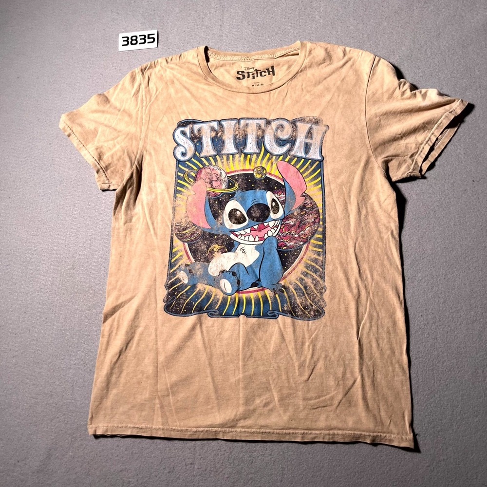 Disney T Shirt Mens Medium Lilo &Stitch Cosmic Space Graphic Cotton Short Sleeve